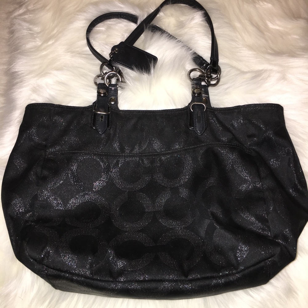 Coach black signature tote